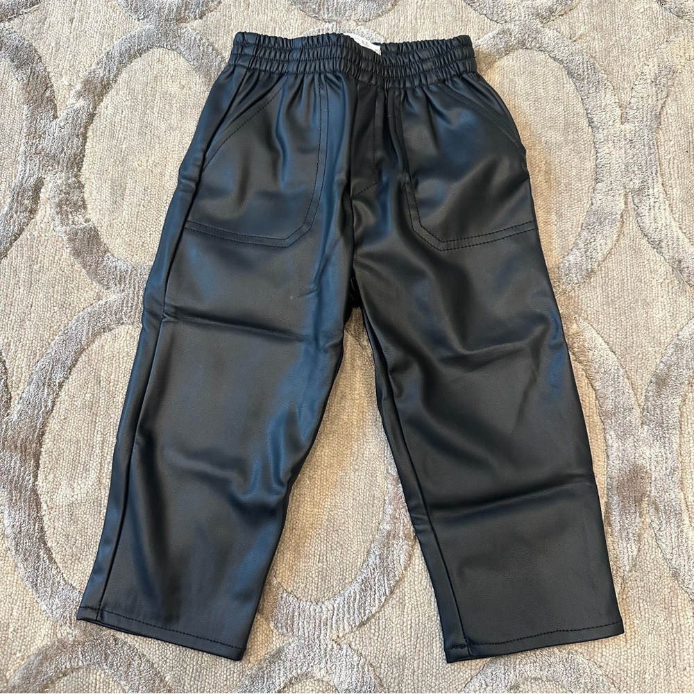 Zara Girl’s Faux Leather Trousers - Black